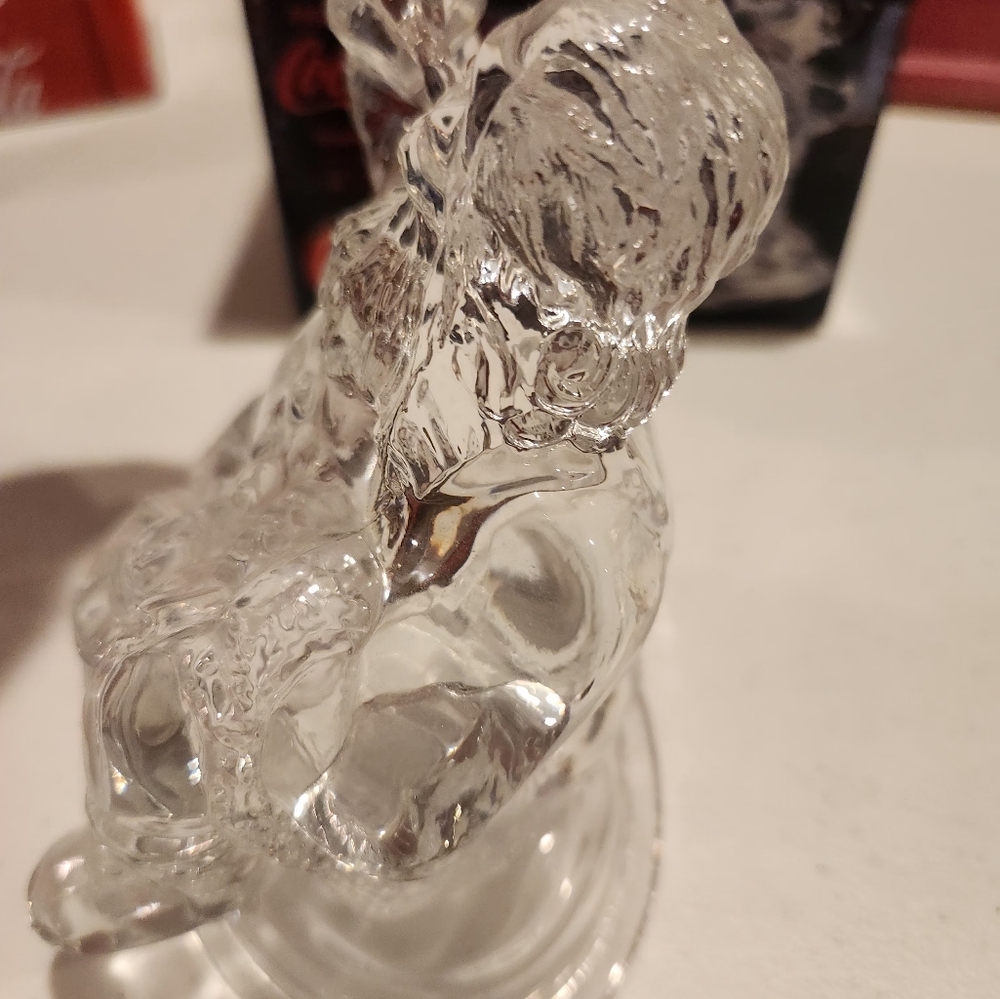 Coke-Cola Clear Glass Santa Claus Figurine - Picture 4 of 11